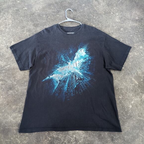 Batman Dark Knight Rises Promo Shirt Mens XL Black Crewneck Short Sleeve - Picture 1 of 8
